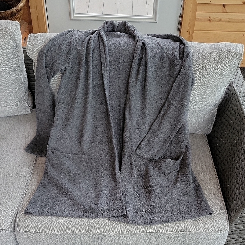 Barefoot Dreams Charcoal Knit Cardigan